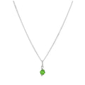 Collier en argent sterling et perles de cristal vert - 35 à 55 cm