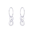 Boucles d'oreilles créoles en argent sterling avec breloque infini de 12 mm