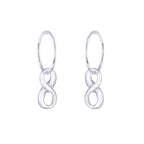 Boucles d'oreilles créoles en argent sterling avec breloque infini de 12 mm