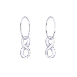 Boucles d'oreilles créoles en argent sterling avec breloque infini de 12 mm