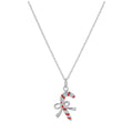 Collier en argent sterling avec nœud en forme de canne à sucre et émail rouge - 35 à 60 cm