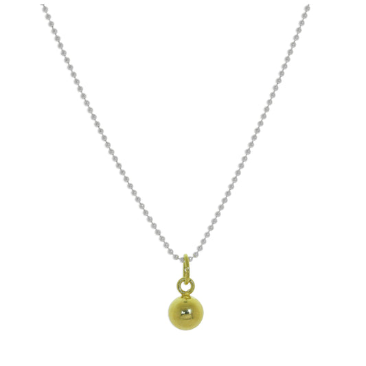 Collier boule de Noël en argent sterling plaqué or - 14 à 22 pouces