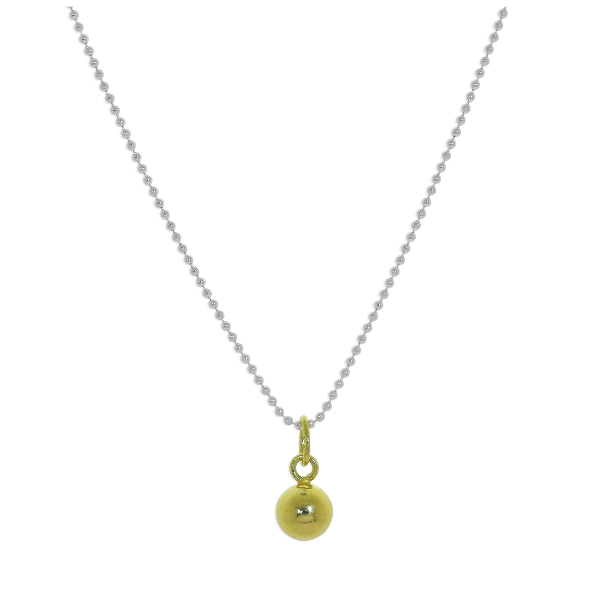 Collier boule de Noël en argent sterling plaqué or - 35 à 55 cm