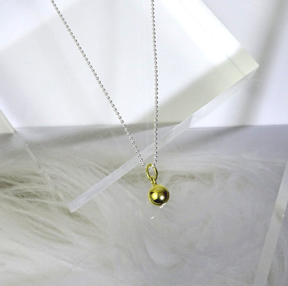 Collier boule de Noël en argent sterling plaqué or - 14 à 22 pouces