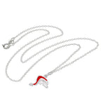 Collier HOHOHO en argent sterling avec chapeau de Père Noël de 35 à 55 cm