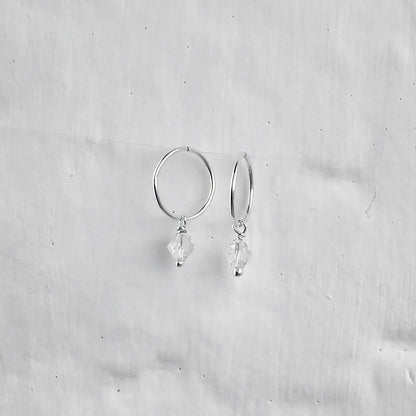 Boucles d'oreilles créoles en argent sterling avec zircones cubiques transparents de 12 mm