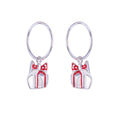 Boucles d'oreilles créoles en argent sterling avec breloque cadeau de Noël de 12 mm