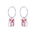 Boucles d'oreilles créoles en argent sterling avec breloque cadeau de Noël de 12 mm