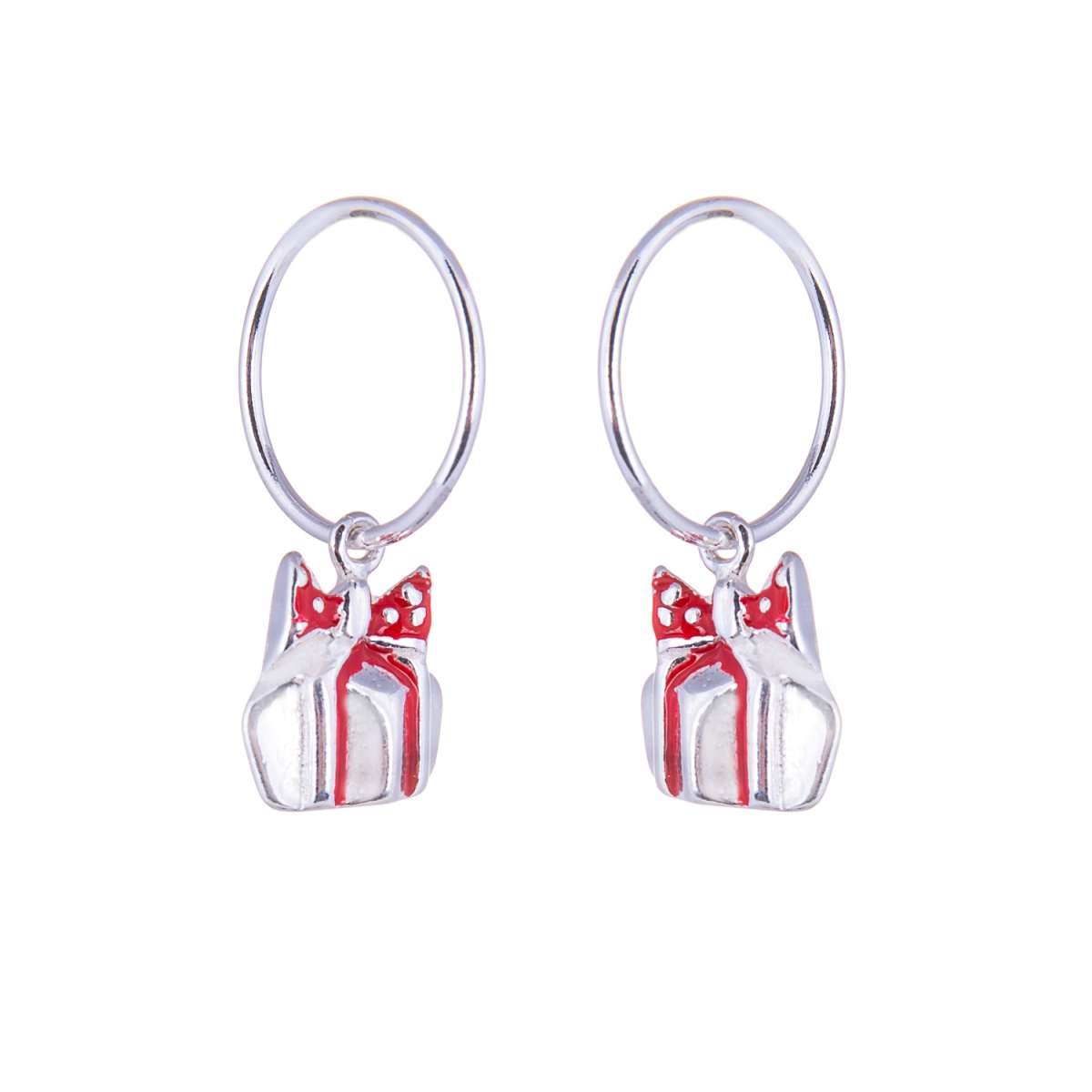 Boucles d'oreilles créoles en argent sterling avec breloque cadeau de Noël de 12 mm