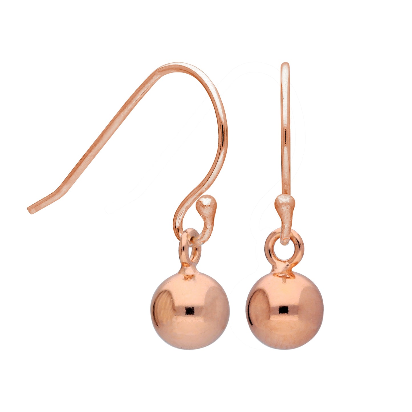 Boucles d'oreilles pendantes en argent sterling plaqué or rose