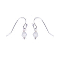 Boucles d'oreilles pendantes en argent sterling avec perles en oxyde de zirconium transparent