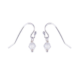 Boucles d'oreilles pendantes en argent sterling avec perles en oxyde de zirconium transparent