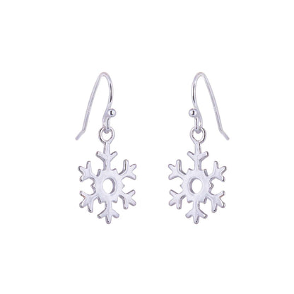 Boucles d'oreilles crochet en argent sterling avec breloque flocon de neige
