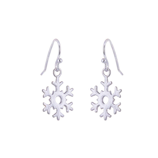 Boucles d'oreilles crochet en argent sterling avec breloque flocon de neige