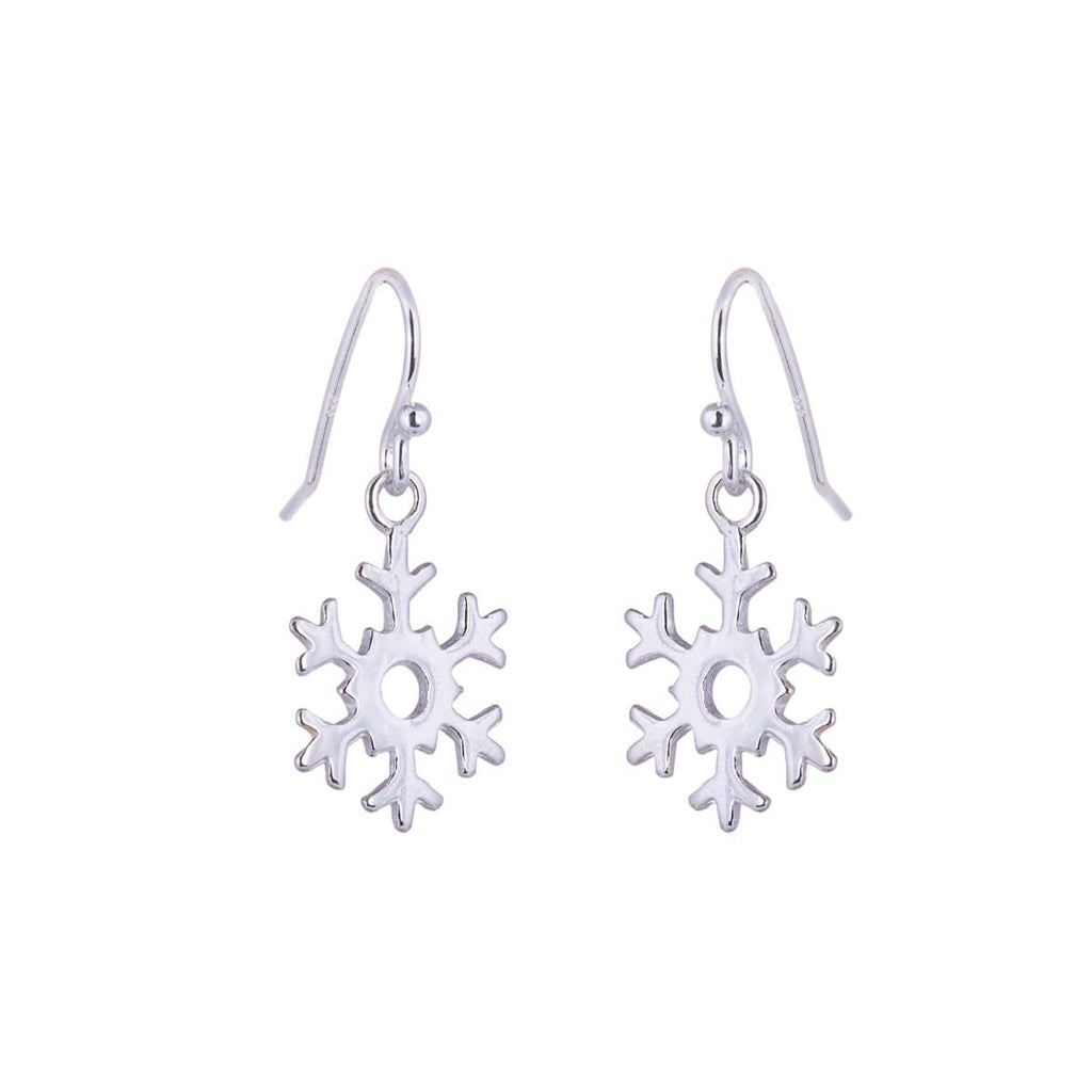 Boucles d'oreilles crochet en argent sterling avec breloque flocon de neige