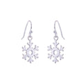 Boucles d'oreilles crochet en argent sterling avec breloque flocon de neige