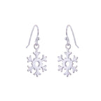 Boucles d'oreilles crochet en argent sterling avec breloque flocon de neige