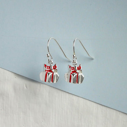 Boucles d'oreilles en argent sterling avec breloques en forme de hameçon et cadeau de Noël