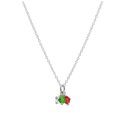 Collier en argent sterling avec perles tricolores en oxyde de zirconium (14 à 32 pouces)