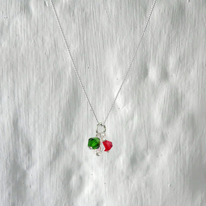 Collier en argent sterling avec perles tricolores en oxyde de zirconium (14 à 32 pouces)