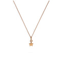 Collier en argent sterling plaqué or rose avec petite étoile de 35 à 81 cm