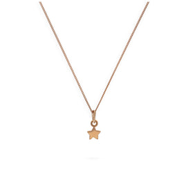 Collier en argent sterling plaqué or rose avec petite étoile de 35 à 81 cm