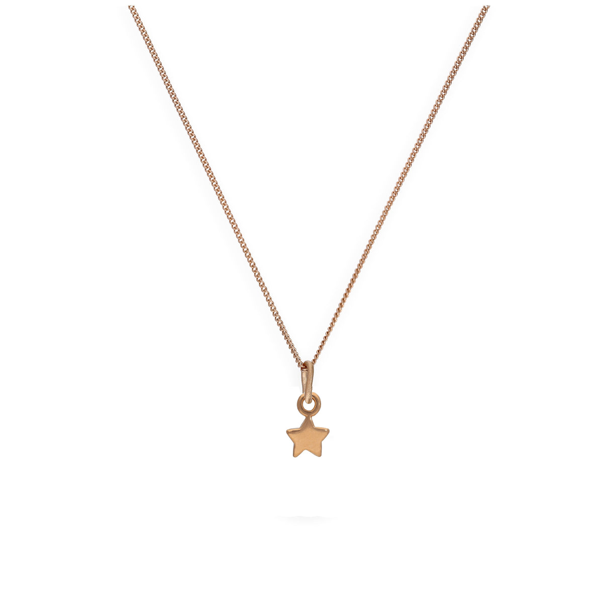 Collier en argent sterling plaqué or rose avec petite étoile de 35 à 81 cm