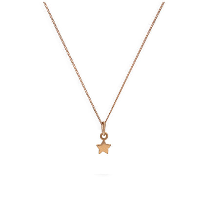 Collier en argent sterling plaqué or rose avec petite étoile de 35 à 81 cm