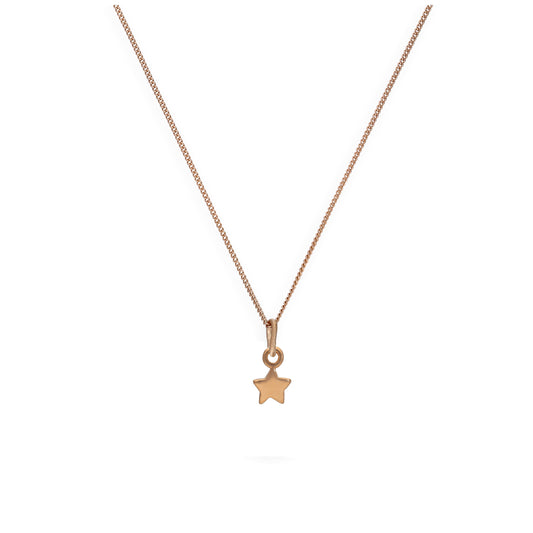 Collier en argent sterling plaqué or rose avec petite étoile de 35 à 81 cm