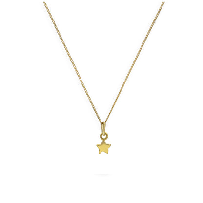 Collier en argent sterling plaqué or avec petite étoile de 35 à 81 cm