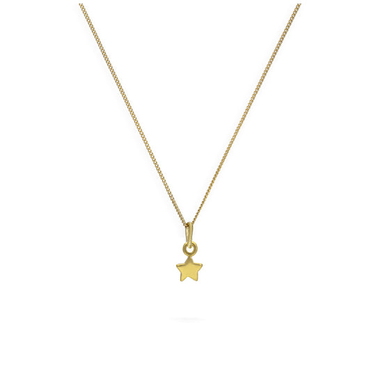 Collier en argent sterling plaqué or avec petite étoile de 35 à 81 cm