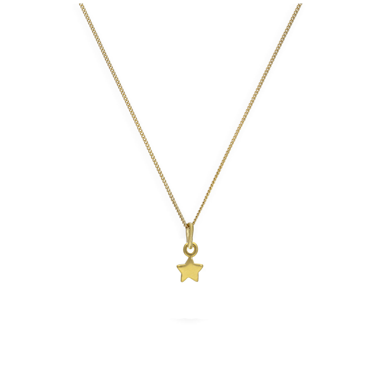 Collier en argent sterling plaqué or avec petite étoile de 35 à 81 cm