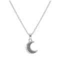 Collier en argent sterling avec lune givrée et zircone cubique transparent - 40 à 81 cm