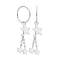 Boucles d'oreilles créoles à breloques multi-étoiles en argent sterling de 12 mm