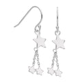 Boucles d'oreilles pendantes en argent sterling avec hameçon multi-étoiles