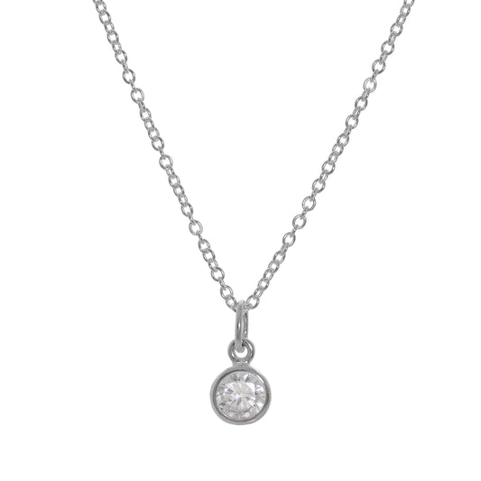 Collier en argent sterling avec zircones cubiques transparents de 5 mm, 40 à 81 cm