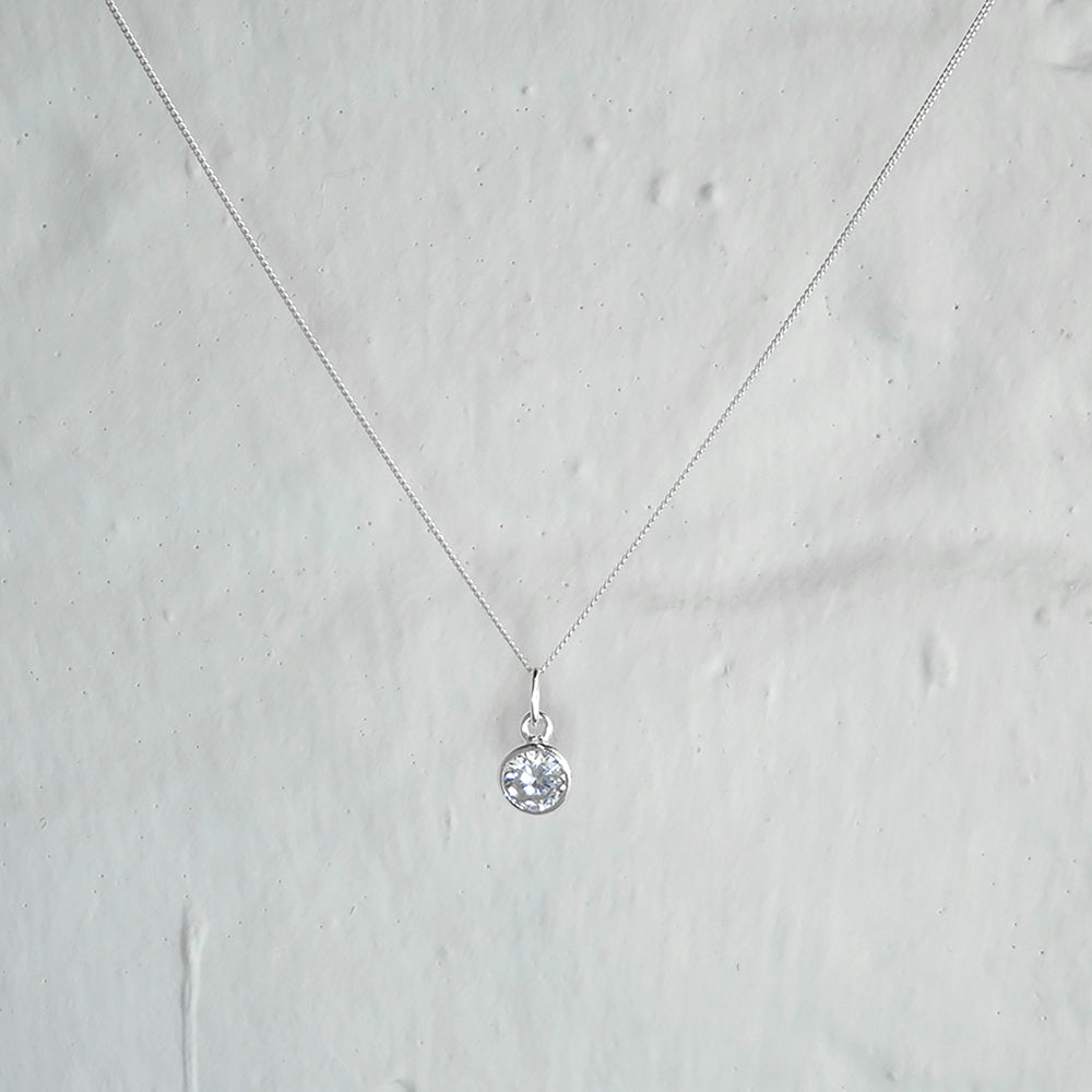 Collier en argent sterling avec zircones cubiques transparents de 5 mm, 40 à 81 cm