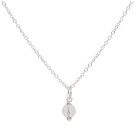 Collier en argent sterling avec perles de cristal à facettes - 40 à 81 cm