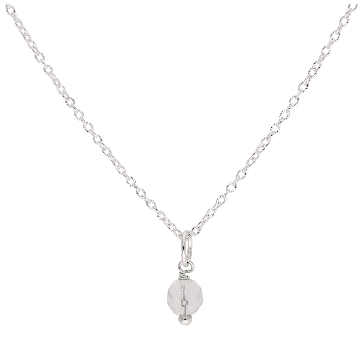 Collier en argent sterling avec perles de cristal à facettes - 40 à 81 cm