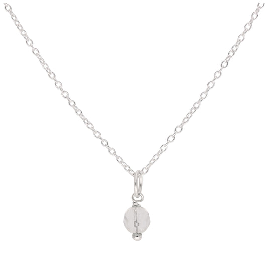 Collier en argent sterling avec perles de cristal à facettes - 16 à 32 pouces