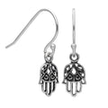 Boucles d'oreilles crochet en argent sterling avec main de Fatima