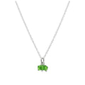 Collier triple perles en argent sterling et oxyde de zirconium vert, 35,6 à 55,9 cm