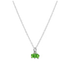 Collier triple perles en argent sterling et oxyde de zirconium vert, 35,6 à 55,9 cm