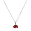 Collier triple perles en argent sterling et zircones cubiques rouges - 35 à 55 cm