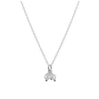 Collier triple perles en argent sterling et cristal transparent de 35 à 55 cm