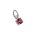 Breloque griffe en argent sterling avec tourmaline et zircone cubique, pierre de naissance d'octobre