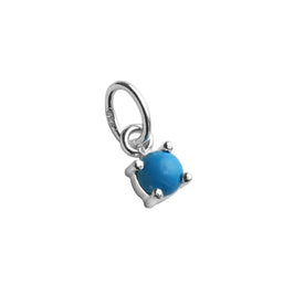 Breloque griffe en argent sterling avec turquoise et pierre de naissance de décembre