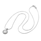 Collier en argent sterling avec double couche de zircons cubiques et anneau torsadé