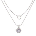 Collier en argent sterling avec double couche de zircons cubiques et anneau torsadé