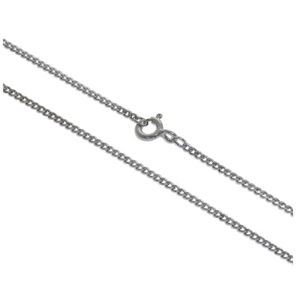 Chaîne gourmette en argent sterling plaqué rhodium de 45,7 cm (18 pouces) à taille diamant
